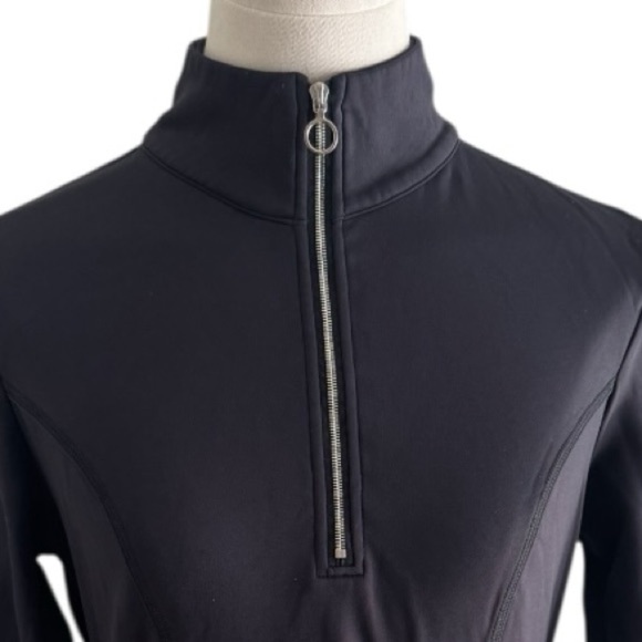 NILS 1/4 Zip Black Long Sleeve Top Jacket Stretchy Size M Winter Warm Layer Snow - Picture 4 of 6